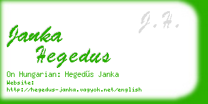 janka hegedus business card